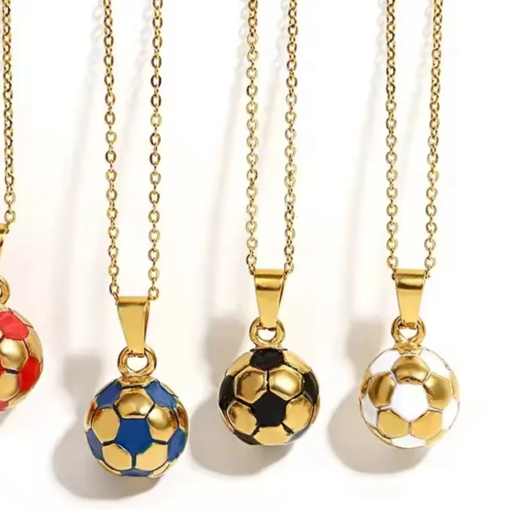 3D Vintage Style Soccer Ball Pendant Necklace 2026 World Cup Ready Jewelry